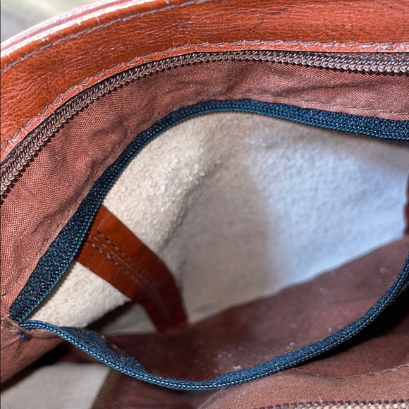 VTG B. Young Leather 70’s 80’s Western Neutral Zipper Clutch Purse Festival Chic - Picture 14 of 16